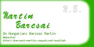 martin barcsai business card